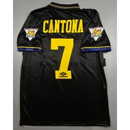 Manchester Retro Shirt 1993 1994 Cantona Away Football Shirt Black*&**