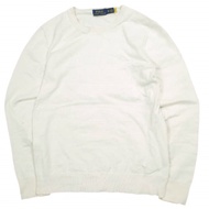 POLO RALPH LAUREN 小馬刺繡高支棉圓領毛衣，XS 碼，象牙色，二手，POLO RALPH LAUREN