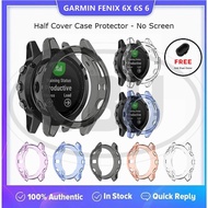 Garmin Fenix 6X / Fenix 6S / Fenix 6 Sarung Half TPU - No Screen + PERCUMA Anti‑Dust Cover
