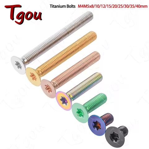 Tgou Titanium Bolt M4M5x8/10/12/15/20/25/30/35/40mm Flat Countersunk Head Screw for Bicycle Motorcyc