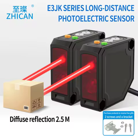 Zhican Diffuse Reflection 2.5m Wide Square Photoelectric Sensor E3Jk-Rr12/Dr11 Distance Adjustable f