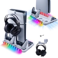 DOBE Multifunctional RGB Cooling Stand with Headphone Hook for PS5 Slim Console /PS5 Console