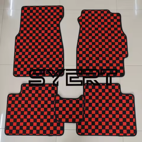 For Honda Civic EK/EJ/EM1 Gen6 1996-2000 RHD JDM Checkerboard Car Floor Mats Anti-Slip Carpet All-We