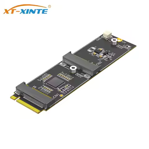 For M.2 (Key-M) NVMe to Dual M.2 Adapter Card for 2230 Key-E/Key-M NVMe SSD WiFi/Bluetooth-compatibl
