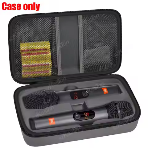 Portable Storage Bag Wireless Microphone Carrying Case For JBL PartyBox Wireless Two Microphone Syst