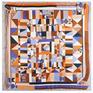 POBING Silk Scarf Women Large Shawls Geometric Stoles Square Bandana Luxury Kerchief Hijab Scarf Fem