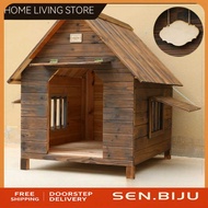 SENBIJU Dog House Outdoor Solid Wood Dog House Outdoor Waterproof Dog House Winter Outdoor Dog Cage 