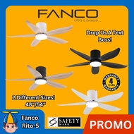 Fanco Rito-5 Ceiling Fan with Light | LED Light DC Motor &amp; Wifi Option Available