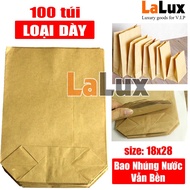 100 Túi giấy Kraft LOẠI TỐT 18x27 Đừng Quà Đựng Hàng Đựng Thực Phẩm Bánh Bao Bánh Mỳ Đồ Chiên Bánh T