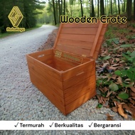 Wooden crate L-50 Wooden crate box with lid, multi-purpose storage box