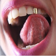 HIPHOP Gold Braces Single Teeth Real Gold Plating Hip Hop Jewelry Braces p875