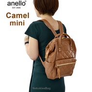 Nekokissbag Anello แท้100% PU Leather Quilting Backpack กระเป๋าเป้สะพายหลัง อเนลโล Mini &amp; Classic Size รุ่นหนังพียูลายตาราง