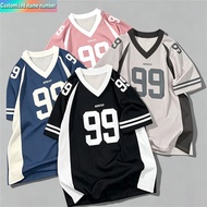 Casual Wear Free Custom Number 99 Simple Design Short Sleeve Jersey,Unisex For Men Women Daily Offic