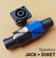 (PAKET SET) JACK SPEAKON BIRU + SOKET JACK SPEAKON TERMINAL SPEAKER JACK SPEAKER