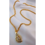 Indian impon dollar with chain 24” inch