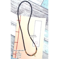 Black Agate Necklace (4 Mm.) Add A Tiger Eye To Hang 1 Buddha Amulet Length 24 Inches. Auspicious St