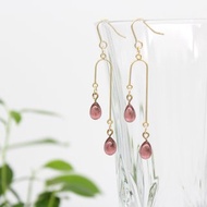 水滴玻璃風鈴耳環【紫水晶色】