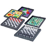 DFANCCIE Magnetic Board Game 5 in 1 Ludo Papan Catur Ular Tangga Halma Checkers