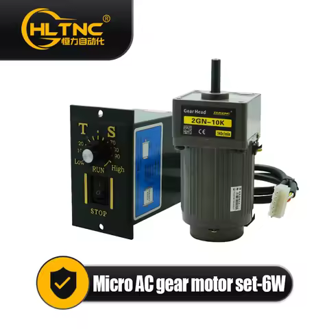 6W Micro AC Motor 220v 50/60hz Asynchronous Motor Induction Motor Shaft 8mm + Speed Controller 1350R