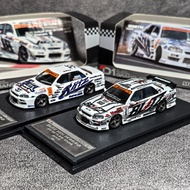 Mortal 1/64 Nissan GTR D1GP BLITZ-ER34 Alloy Diecast Car Model Toy Birthday Gift