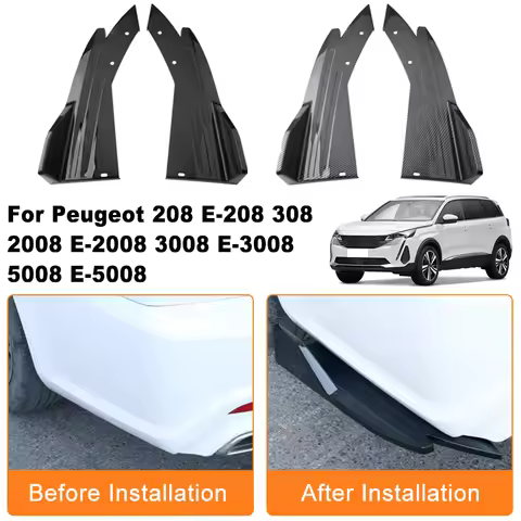 Car Rear Bumper Spoiler Lip Diffuser Side Skirt Splitter Wrap Angle Anti-Crash For Peugeot 208 E-208