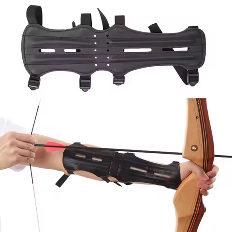 Archery Bow Arm Guards PU Leather Sleeve Extended Lengthened Arm Guard Protective Bow Forearm Guard