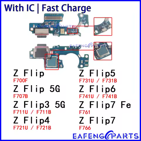 Usb Dock Charger Ports for Samsung Galaxy Z Flip 2 3 4 5 6 7 Fe 5G Charging Board F700 F707 F711 F72