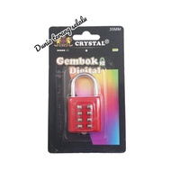 CRYSTAL 8 Digit Color Digital Padlock - 8 Number Combination Lock Padlock