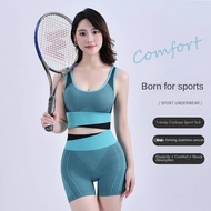Beauty Back Exercise Underwear Women's Wireless Push up Anti-Slip Yoga Vest Running Contrast Color O
