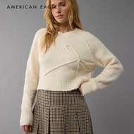 American Eagle Cropped Crew Neck Bow Sweater เสื้อสเวตเตอร์ ผู้หญิง คอกลม (EWSH 034-1373-106)