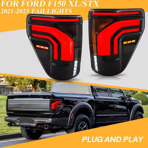Upgrade LED Tail Lights For Ford F-150 2021-2023 F150 XL STX Dynamic Sequential Turn Signal Rear Lam
