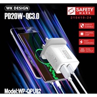 WK DESIGN (SAFETY MARK) Model: WP-QPU82 PD20W QC3.0 Fast Charger-SG Warranty