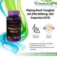 SG Piping Rock Tongkat Ali (PR) 800mg, 120 Capsules (G13), Health Supplement for Vitality Support - Vitadeals101193DF