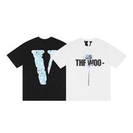 Pop Smoke Vlone Tee The Woo V Logo Short Sleeve Tee Tshirt S-XL