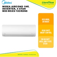 MIDEA AIRCOND 1HP, INVERTER, 4 STAR MID-MSXS-10CRDN8