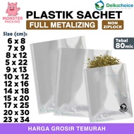 Plastic Sachet Bag FULL METALIZING Aluminum Sachet Packaging Fullmetz Foil DELKOCHOICE Packaging