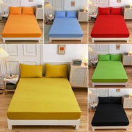 Heureux hot sell cardar fitted bedsheet single queen king size cotton fabric plain dark yellow color
