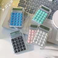 Transparent Calculator 8 Digits Desktop Calculator Mechanical Keyboard Calculator Portable Mini Calc