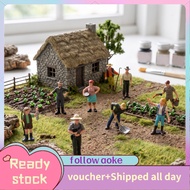 Aoke Farmer People Figurines Set Lifelike Miniature Farm Workers for Ages 4-6