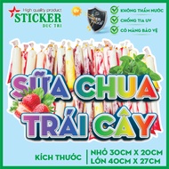 Sticker of FRUIT YOGURT, BLUEBERRY YOGURT, FRUIT Waterproof plastic Decal.