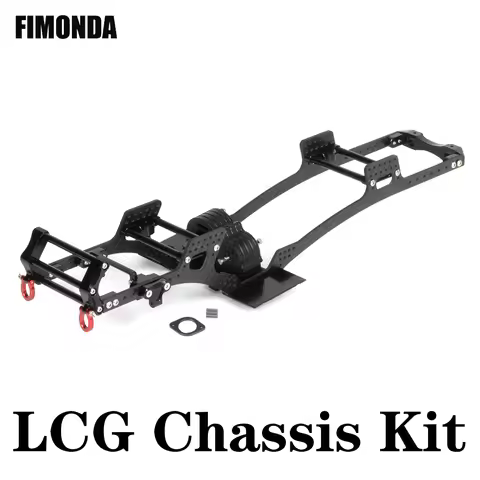 Carbon Fiber LCG Chassis Kit Frame Rails V2 Gearbox Skid for 1/10 RC Crawler SCX10 III Capra TRX4 Po