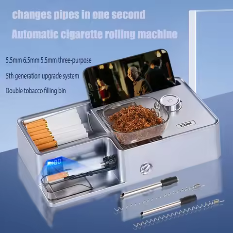 5.5/6.5/8mm Double Tobacco Filling Bin Cigarette Rolling Machine with Infrared Sensing Adjustable To