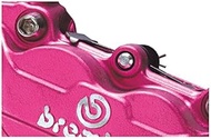 KOHKEN 4POT Caliper, Right Side, 1.6 inches (40 mm), Black Bolt, Aluminum, Body Color: Pink, Logo Co