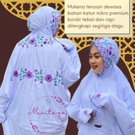 MUKENA LANGSUNGAN DEWASA BORDIR 3 SAFF/ mukena terusan/ mukena santri