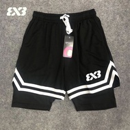 American Basketball Sports Shorts 3x3 Lined Ice Silk Double Layer North Carolina Blue Training Pants