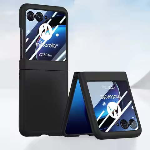 Case for Moto Razr 40 Ultra Matte Hard Plastic Cover with Tempered Glass for Outer Screen For Motoro