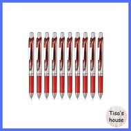 Pentel Gel Ink Ballpoint Pen EnerGel BLN73-B 0.3 Red Pack of 10