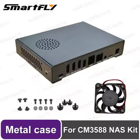 FriendlyELEC CM3588 NAS Kit Metal Aluminum Case RK3588 CPU Board Metal Shell And Coolling Fan For CM