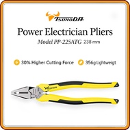 Tsunoda Power Electrician Pliers – High-Leverage Combination Cutter with Crimp Slot |225 mm (PPP-225