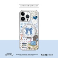 Asina | เคสโทรศัพท์หนังป้องกันกระแทกลายบลูเบอร์รี่ดอกไม้แบบครอบคลุมเต็มสำหรับ iPhone 17 15Promax 14P